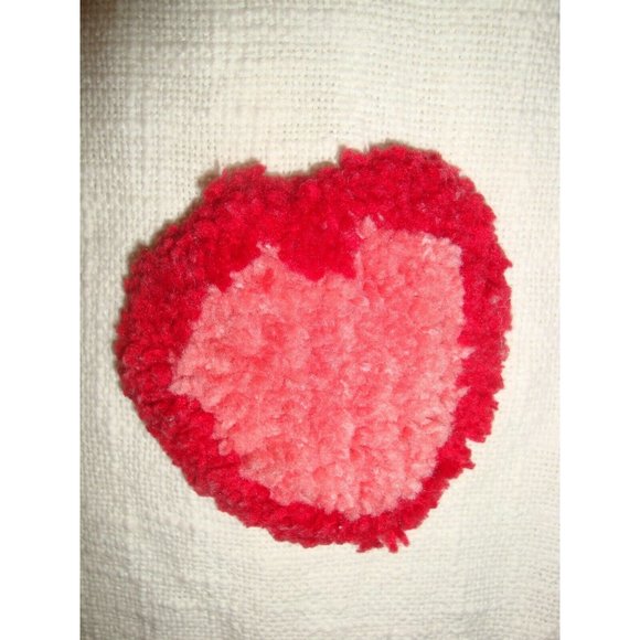 New Rachel Roy 50 x 60" Woven Throw Blanket Tassels Raised Red & Pink Hearts - Picture 3 of 5